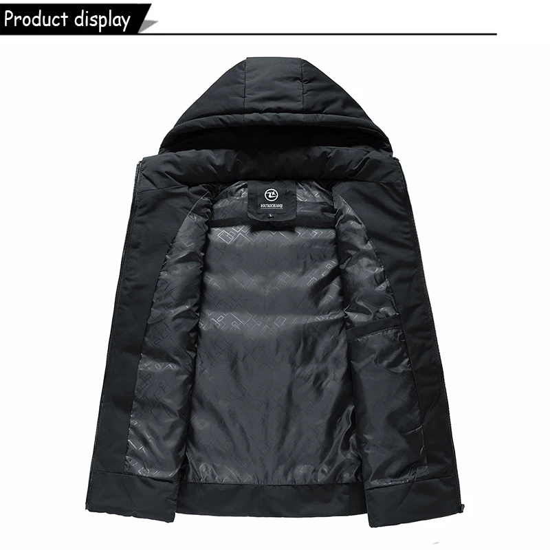 Men Autumn Sleeveless Outdoors Casual Solid Warm Vest Men Winter Detachable Hooded Fleece Pocket Zipper Fashion Vest Male Coat