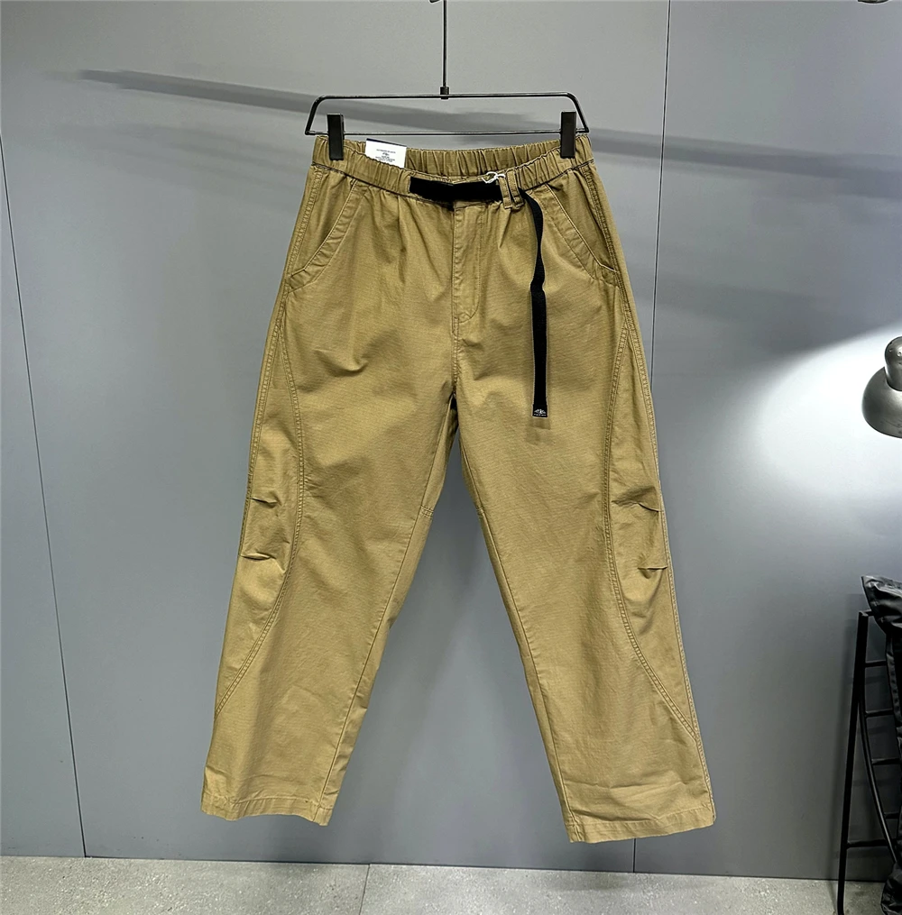 Premium Mens Cotton Black Casual Pants Elastic Waist Streetwear Urban Fashion Trendy Lounge Jogger Tapered Oversized Trousers