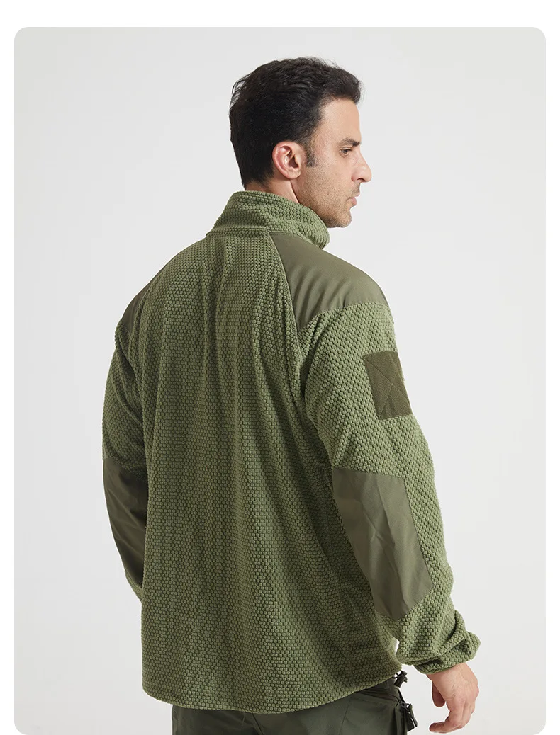 Football Cap Fleece Outdoor Cycling Hiking Fishing, Camping Sport, Stand-up Collar Fleece Jacket, Tactical Warm-weather Coat