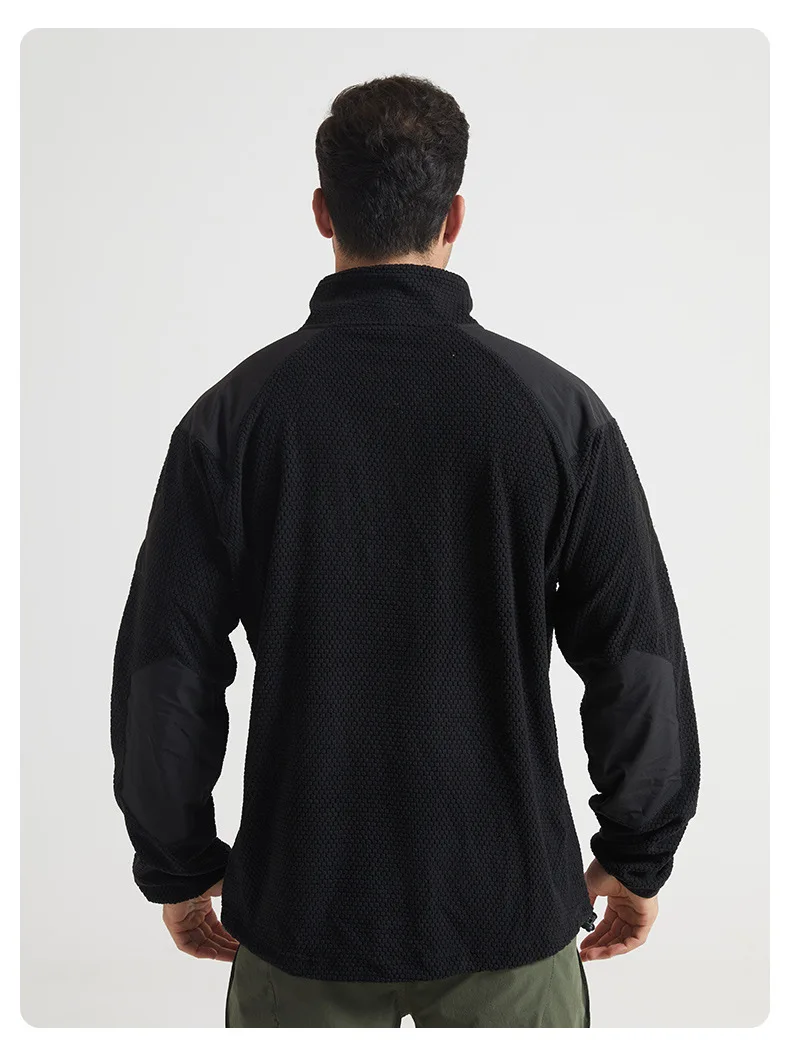 Football Cap Fleece Outdoor Cycling Hiking Fishing, Camping Sport, Stand-up Collar Fleece Jacket, Tactical Warm-weather Coat