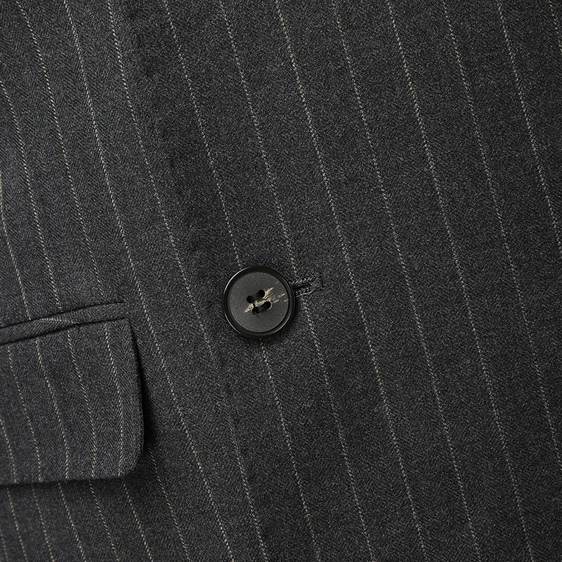 Men's Double-Breasted Striped Suit And Trousers Two-Piece Set Fashionable Handsome Business Casual Boutique M-6XL
