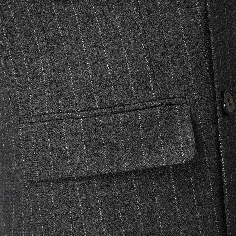 Men's Double-Breasted Striped Suit And Trousers Two-Piece Set Fashionable Handsome Business Casual Boutique M-6XL