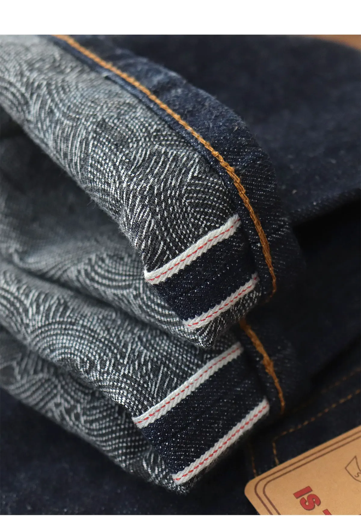 14OZ heavy denim Denim jeans men straight tube depulped May Khaki American vintage primary color wash pants