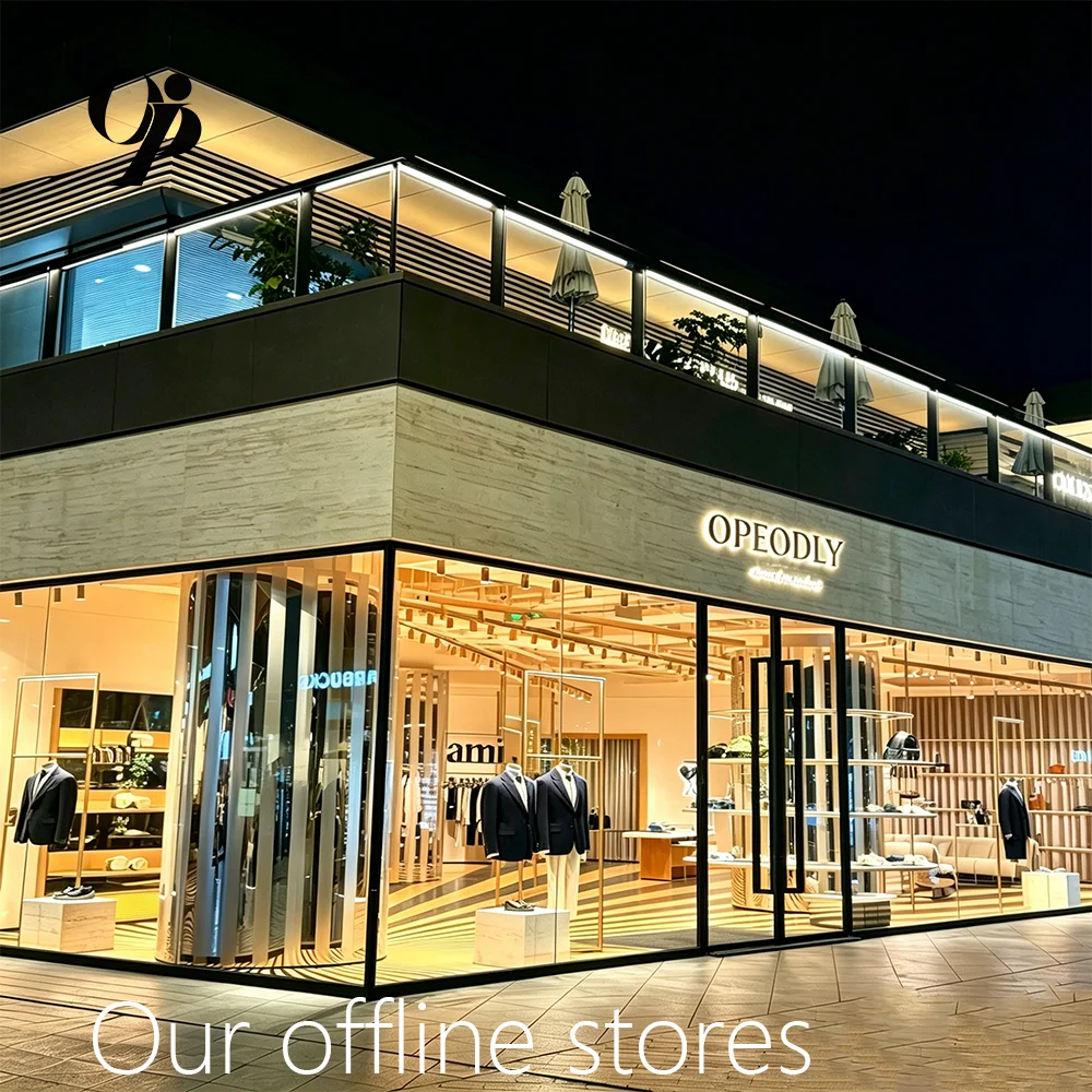 Opeodly Men's Brown Pinstripe 2-Piece Suit Slim Fit Double Breasted Traje para Hombre for Business Office and Formal Events