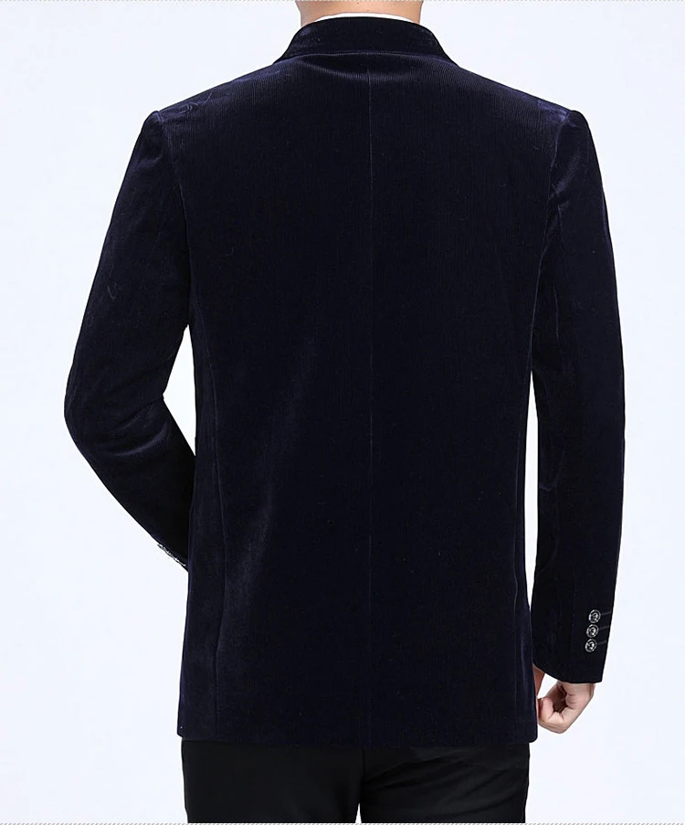 New middle-aged men's business casual suit high-end corduroy suit jacket spring and autumn solid color blazer coat mens blazers