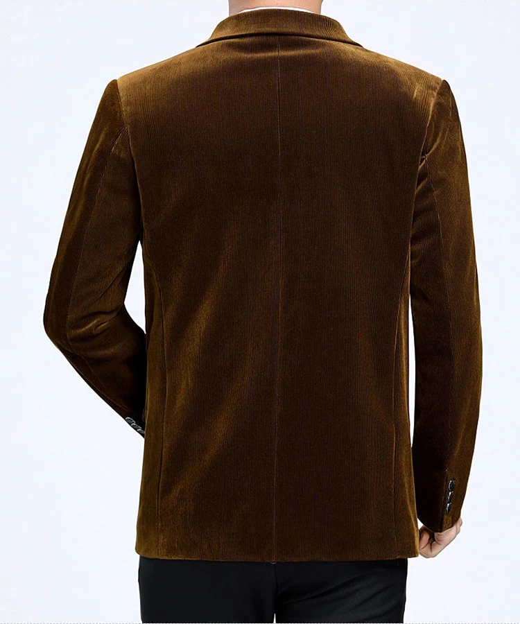 New middle-aged men's business casual suit high-end corduroy suit jacket spring and autumn solid color blazer coat mens blazers