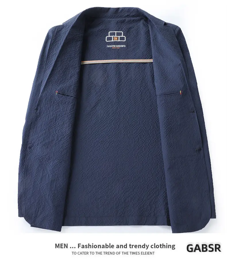 Men's Premium Blazer Top Spring New Summer Solid Color Cool Business Casual Sun Protection Jacket Minimalist Office Urban Wear