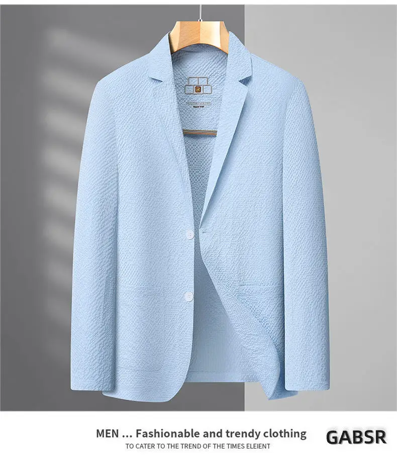 Men's Premium Blazer Top Spring New Summer Solid Color Cool Business Casual Sun Protection Jacket Minimalist Office Urban Wear