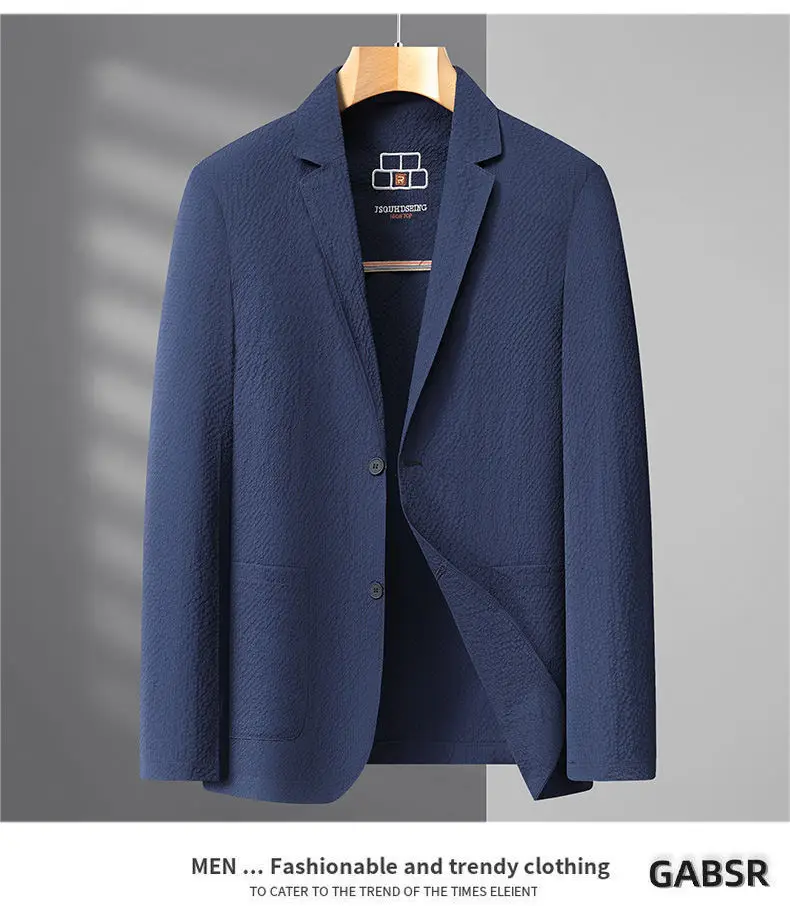 Men's Premium Blazer Top Spring New Summer Solid Color Cool Business Casual Sun Protection Jacket Minimalist Office Urban Wear