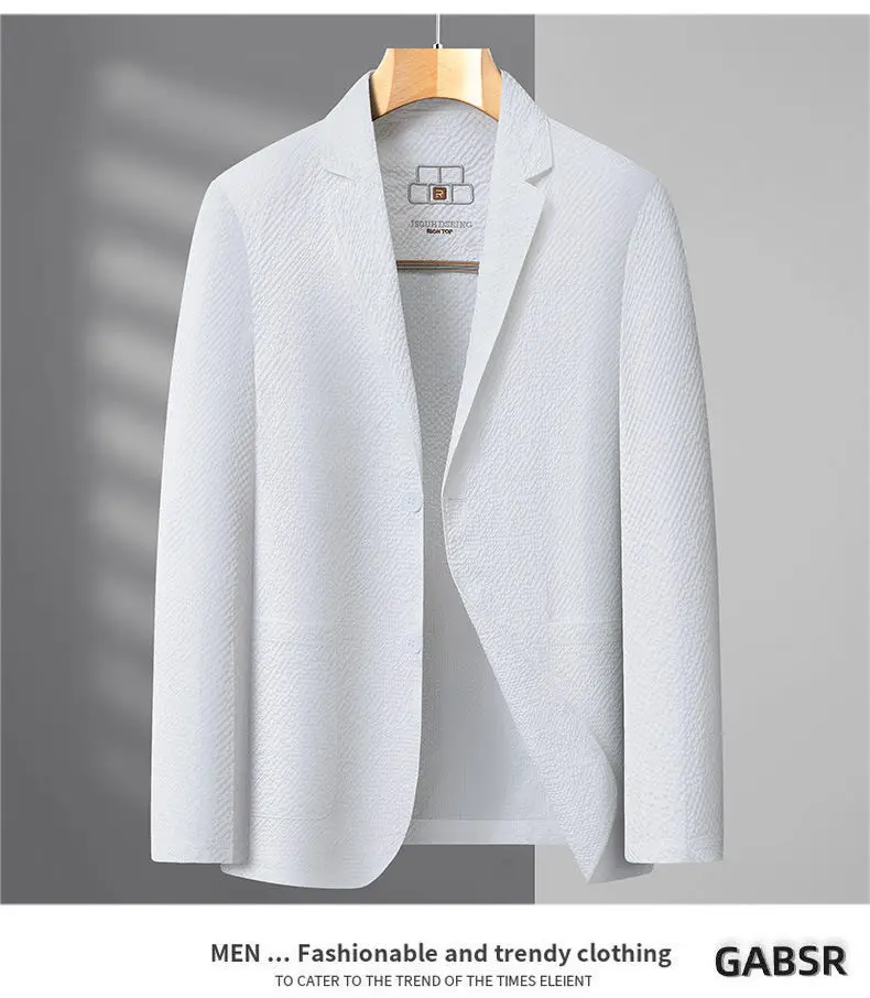 Men's Premium Blazer Top Spring New Summer Solid Color Cool Business Casual Sun Protection Jacket Minimalist Office Urban Wear