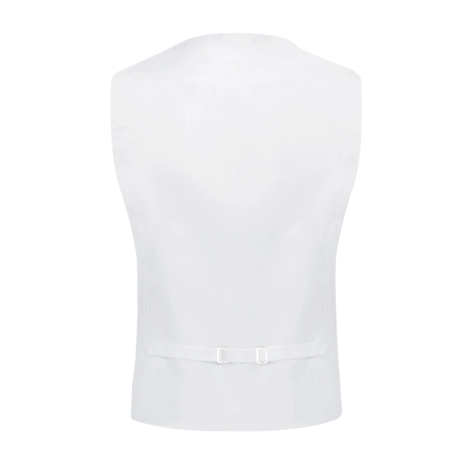 Pure White Wedding Vest for Man Sleeveless V-neck Satin Luxury Men Waistcoat Necktie Pocket Square Cufflinks Clip 5 PCS Set Gift