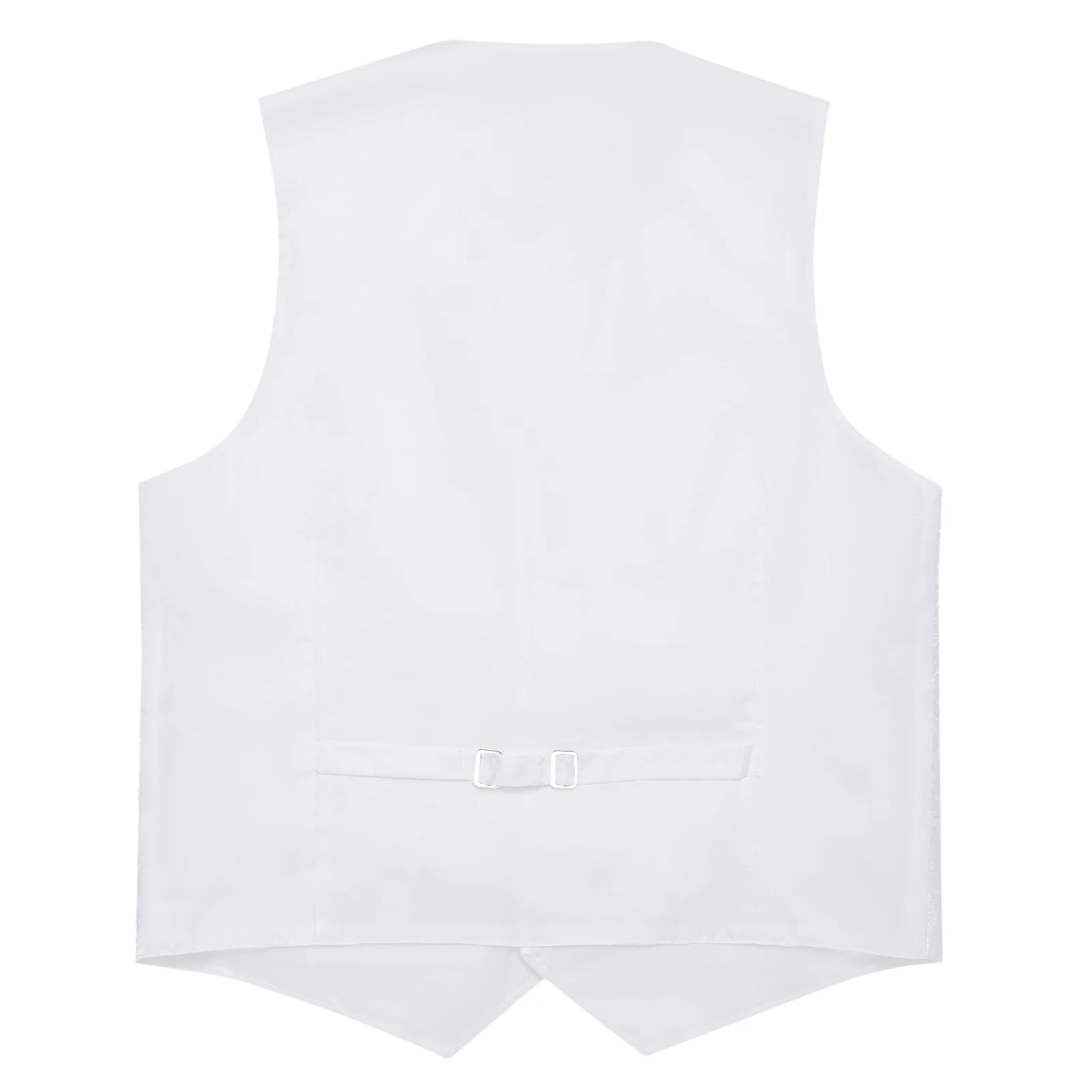 Pure White Wedding Vest for Man Sleeveless V-neck Satin Luxury Men Waistcoat Necktie Pocket Square Cufflinks Clip 5 PCS Set Gift