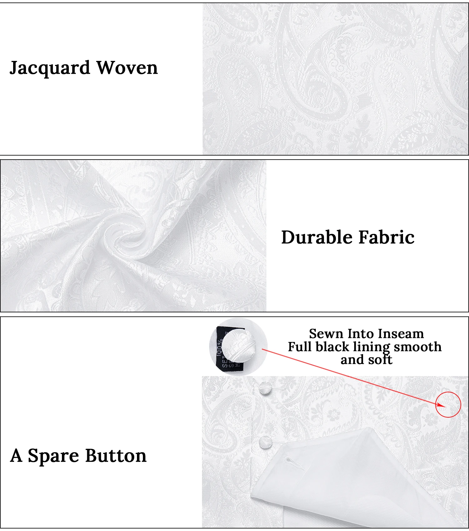 Pure White Wedding Vest for Man Sleeveless V-neck Satin Luxury Men Waistcoat Necktie Pocket Square Cufflinks Clip 5 PCS Set Gift