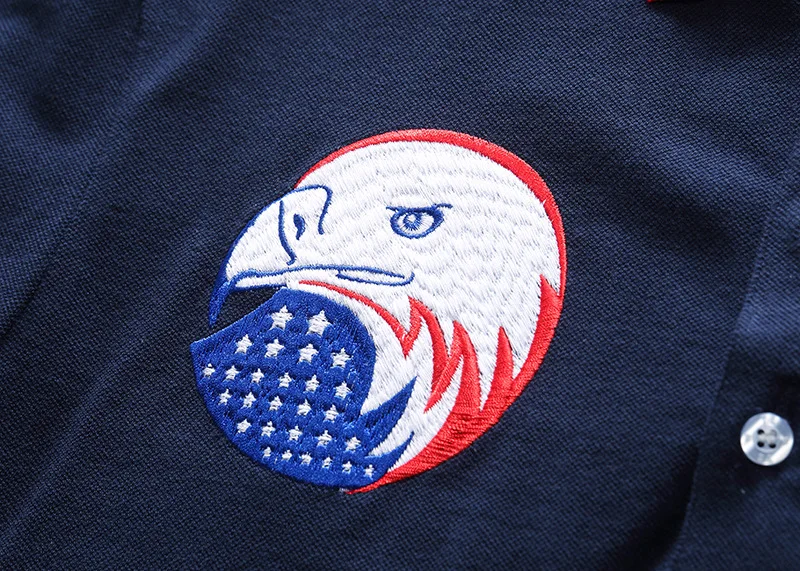 New Arrivals Polo Shirt Men Short Sleeved California of USA Embroidery White Eagle Golf Wear Collar T-shirt Plus US Size XS-7XL