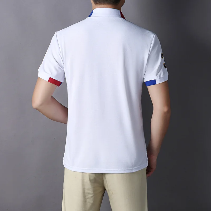 New Arrivals Polo Shirt Men Short Sleeved California of USA Embroidery White Eagle Golf Wear Collar T-shirt Plus US Size XS-7XL