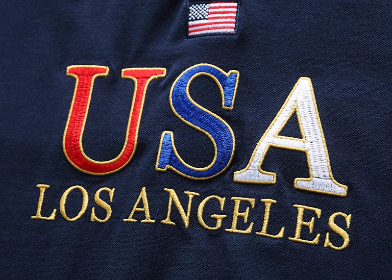 New Arrivals Polo Shirt Men Short Sleeved California of USA Embroidery White Eagle Golf Wear Collar T-shirt Plus US Size XS-7XL