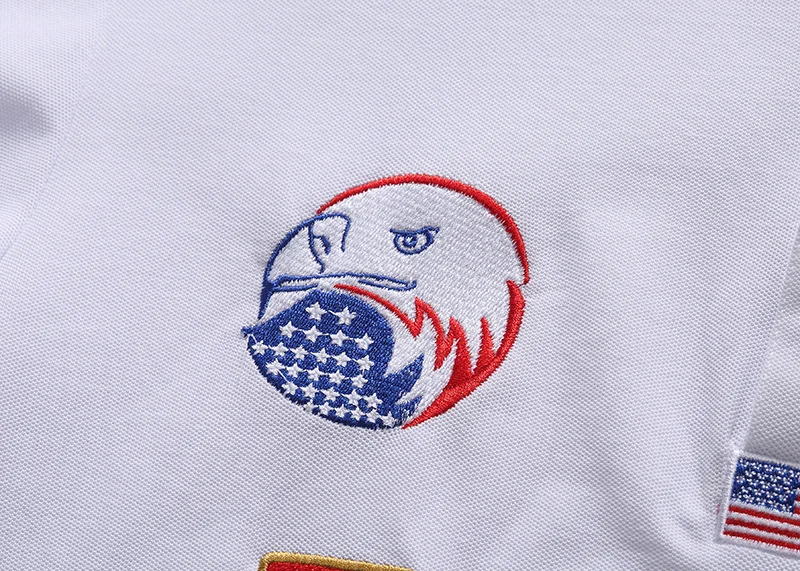 New Arrivals Polo Shirt Men Short Sleeved California of USA Embroidery White Eagle Golf Wear Collar T-shirt Plus US Size XS-7XL