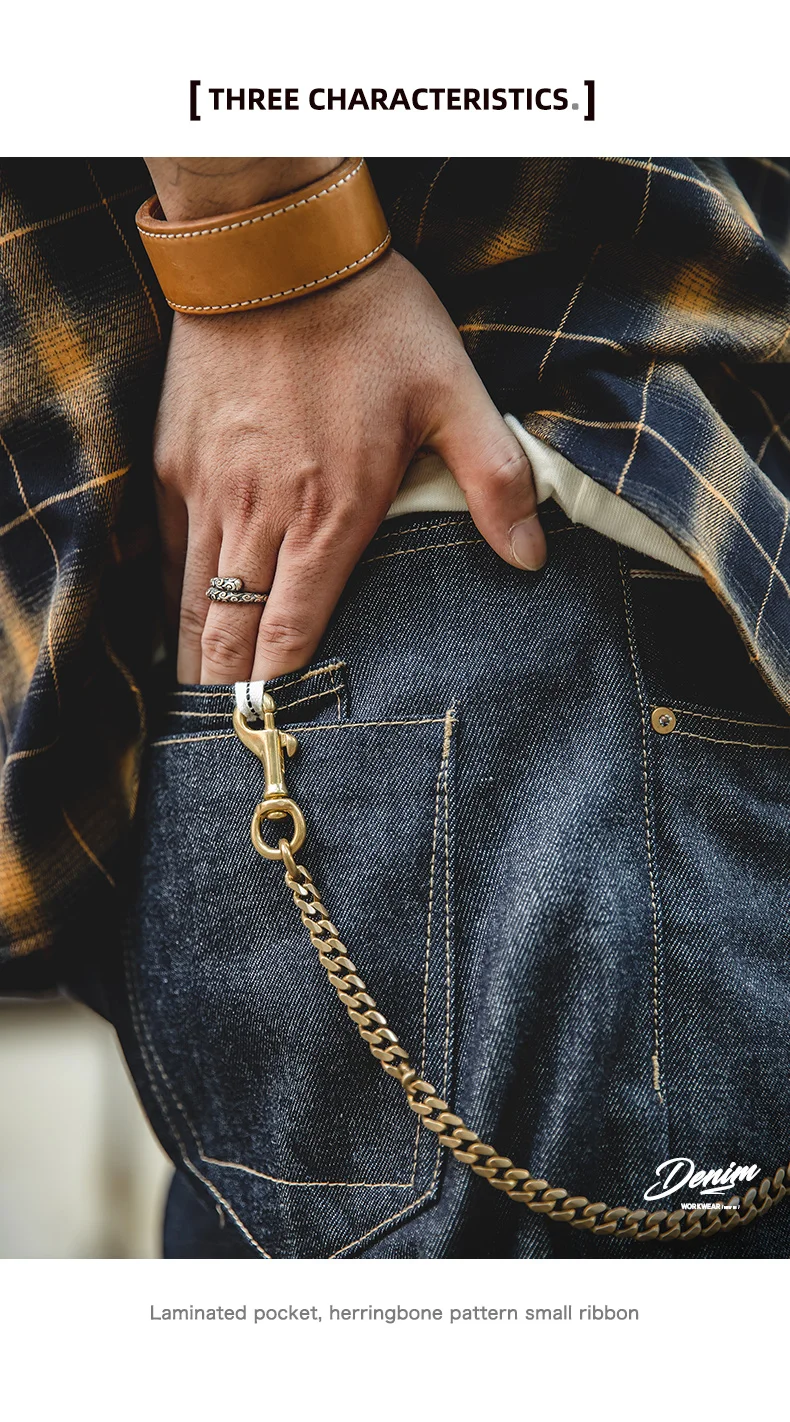 Maden Vintage 13.5oz Heavyweight Selvedge Raw Denim Jeans Men's Straight Fit Cotton Jeans Casual Pocket Trousers Fall Winter