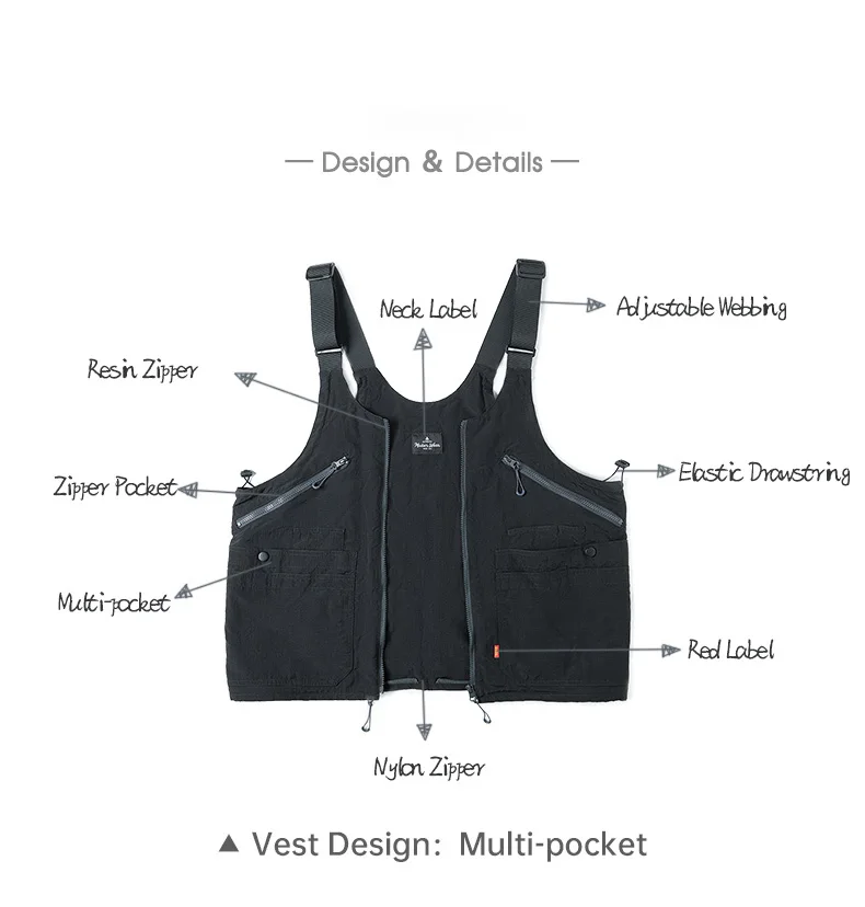 Maden Vintage Multi-Pocket Sleeveless Nylon Vest Amekaji Outdoor Deformable Tactical Vest Functional Dual Purpose Satchel Bag