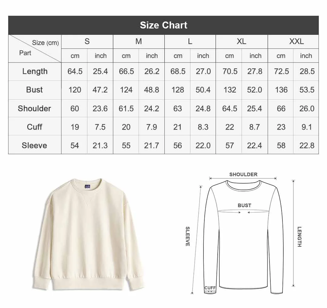 Maden Men's Casual Heavyweight Knit Sweatshirt Loose Fit Crewneck Long Sleeve Pullover Basic Layering Piece for Spring Autumn