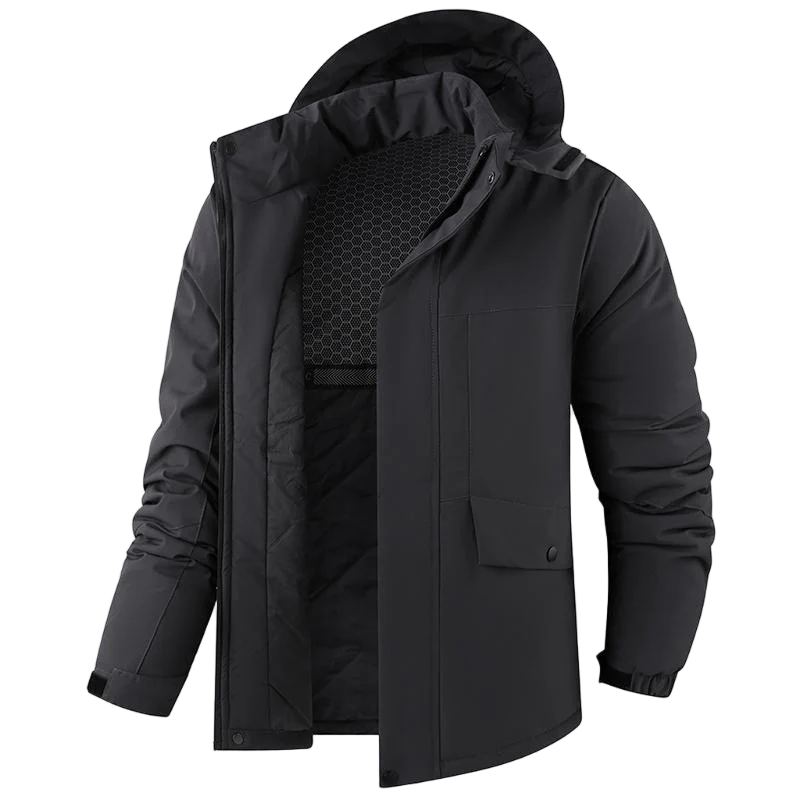Winter Man Thicken Waterproof Outdoor Jacket Men Sport Windproof Detachable Hat Jackets Man Multi Pocket Work Safari Windbreaker
