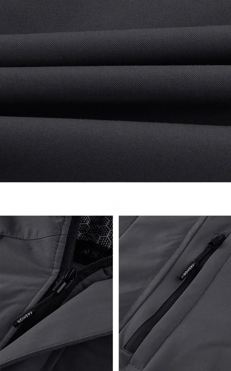 Winter Man Thicken Waterproof Outdoor Jacket Men Sport Windproof Detachable Hat Jackets Man Multi Pocket Work Safari Windbreaker