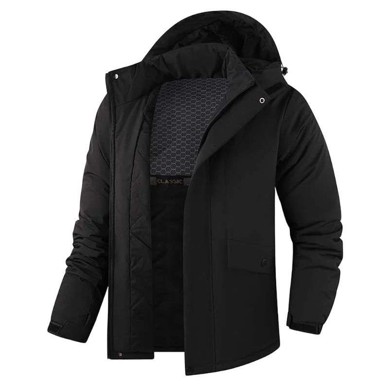 Winter Man Thicken Waterproof Outdoor Jacket Men Sport Windproof Detachable Hat Jackets Man Multi Pocket Work Safari Windbreaker