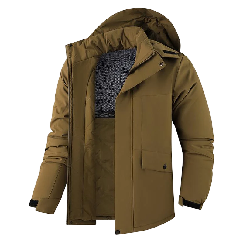 Winter Man Thicken Waterproof Outdoor Jacket Men Sport Windproof Detachable Hat Jackets Man Multi Pocket Work Safari Windbreaker