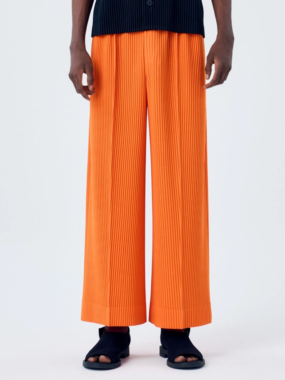 Miyake Men's Pleated Pants Wide Leg Loose Fit Fashion Trousers
