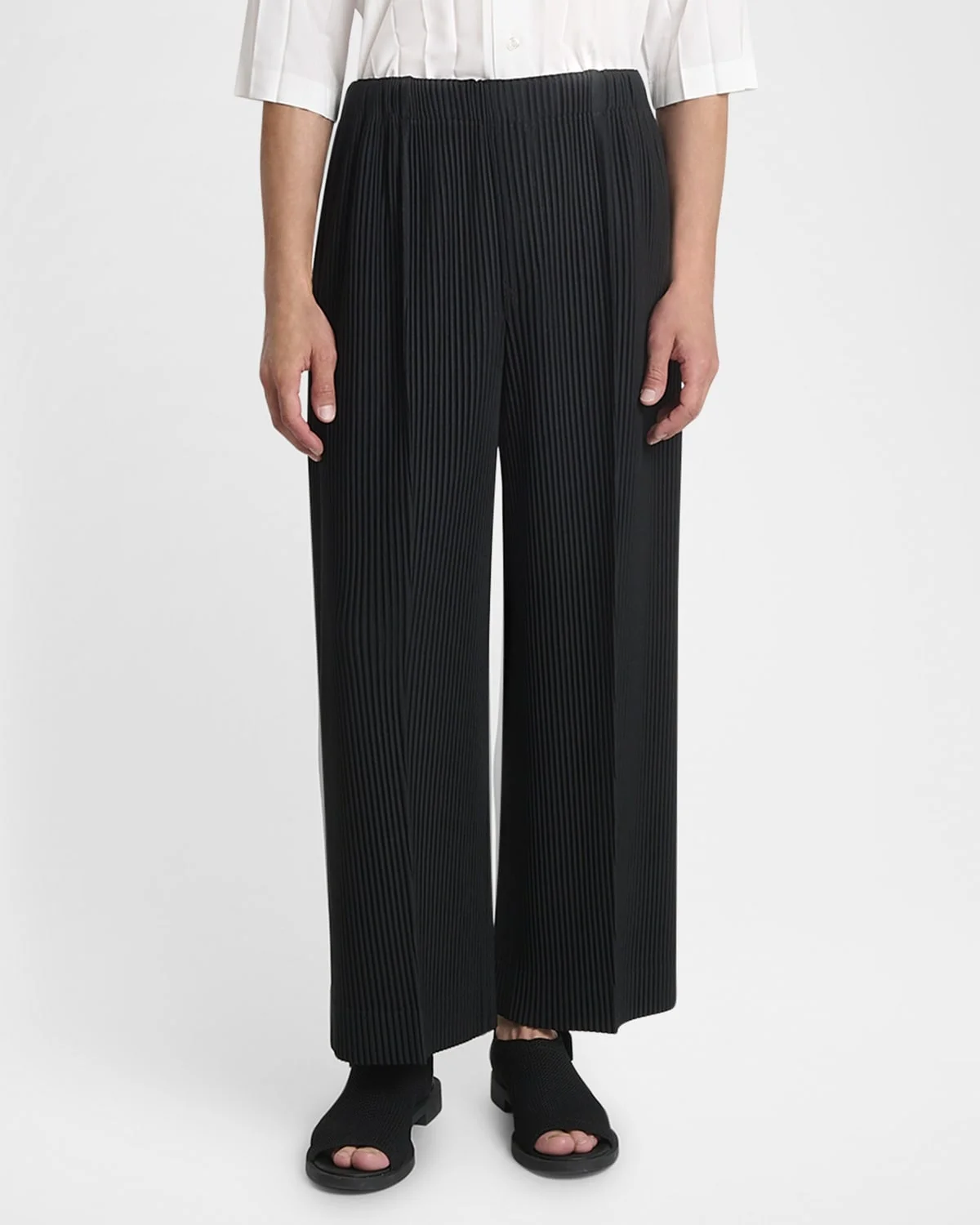 Miyake Men's Pleated Pants Wide Leg Loose Fit Fashion Trousers