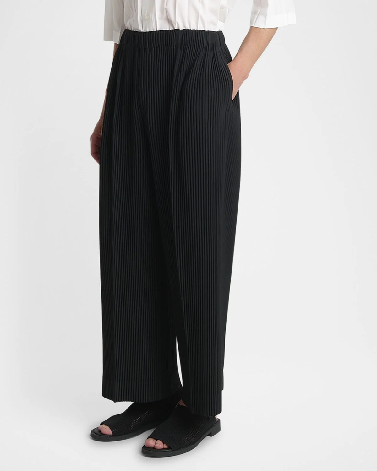 Miyake Men's Pleated Pants Wide Leg Loose Fit Fashion Trousers
