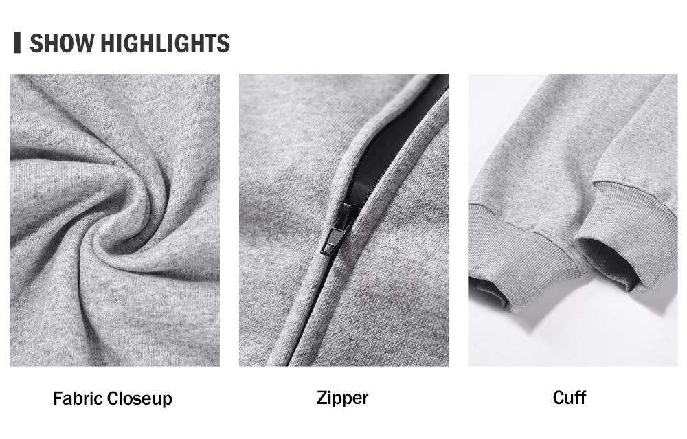 Simple Solid Color Hooded Zipper Outerwear Mens Streetwear Casual Long Sleeve Sweatshirts Men