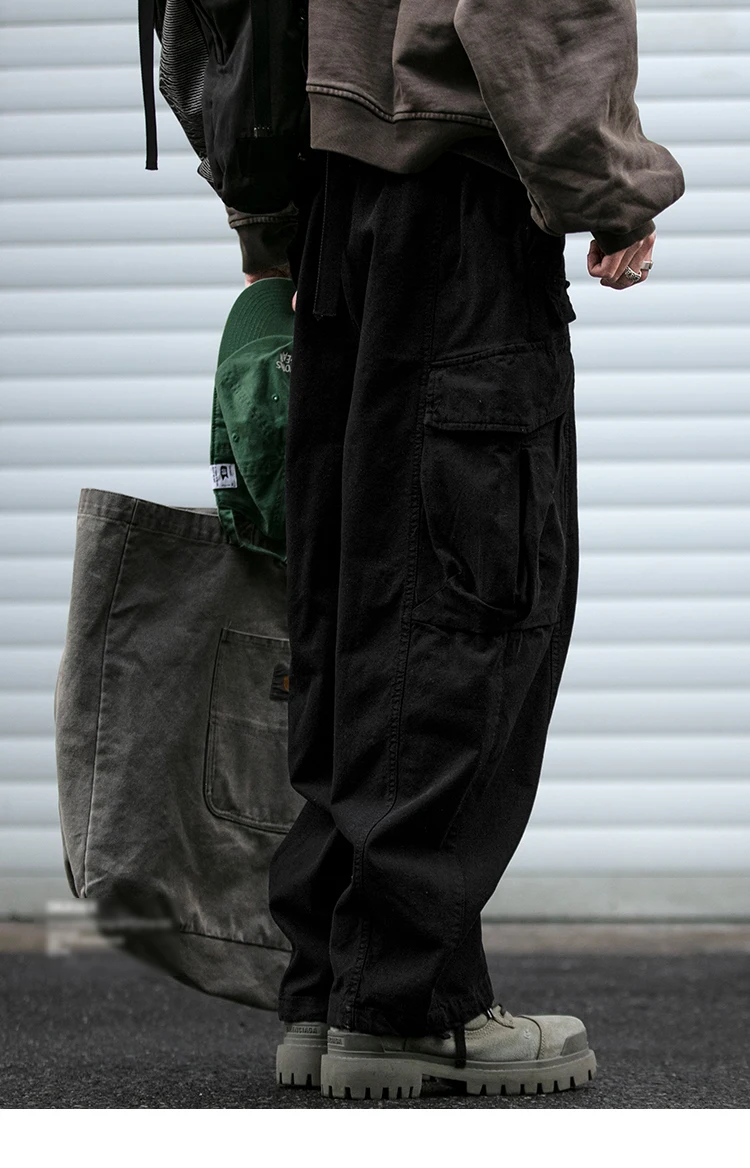 Oversized Cargo Pants For Men Multi Pocket Loose Fit Streetwear Casual American Style Korean Trendy Fashion Straight Leg Pants