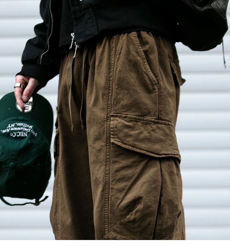 Oversized Cargo Pants For Men Multi Pocket Loose Fit Streetwear Casual American Style Korean Trendy Fashion Straight Leg Pants
