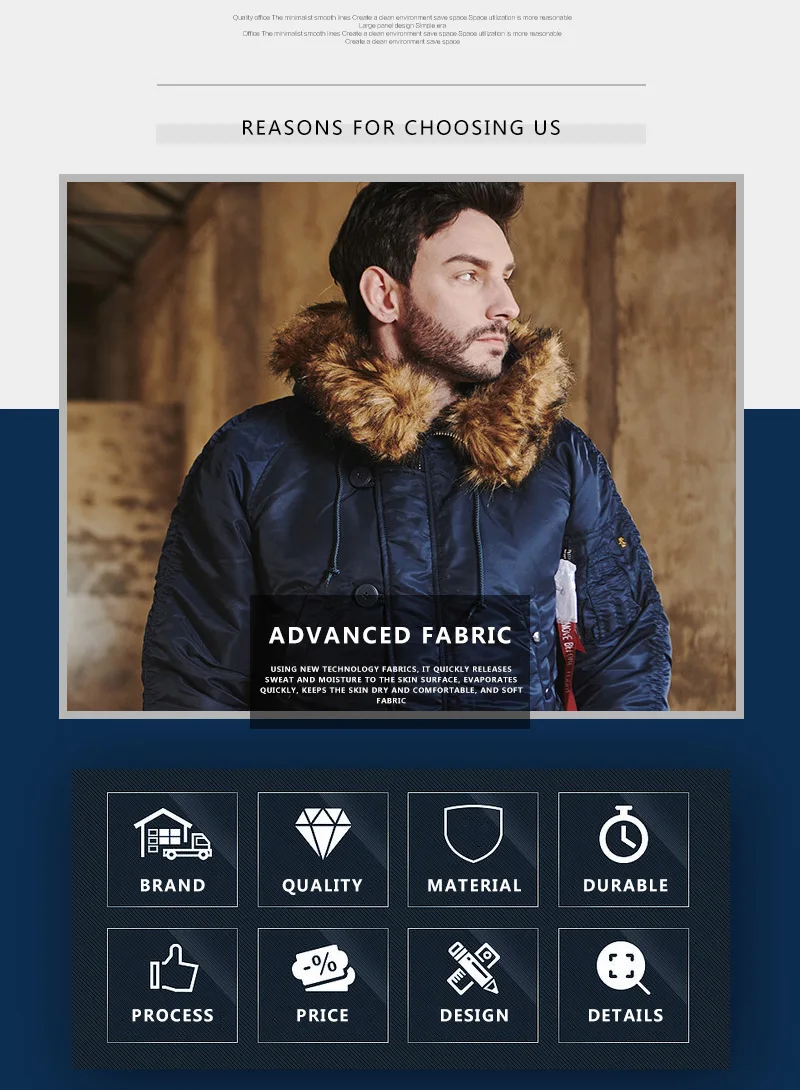MGP Men's winter standard jacket classic n-3b parka for extreme cold weather waterproof removable faux fur around Hood