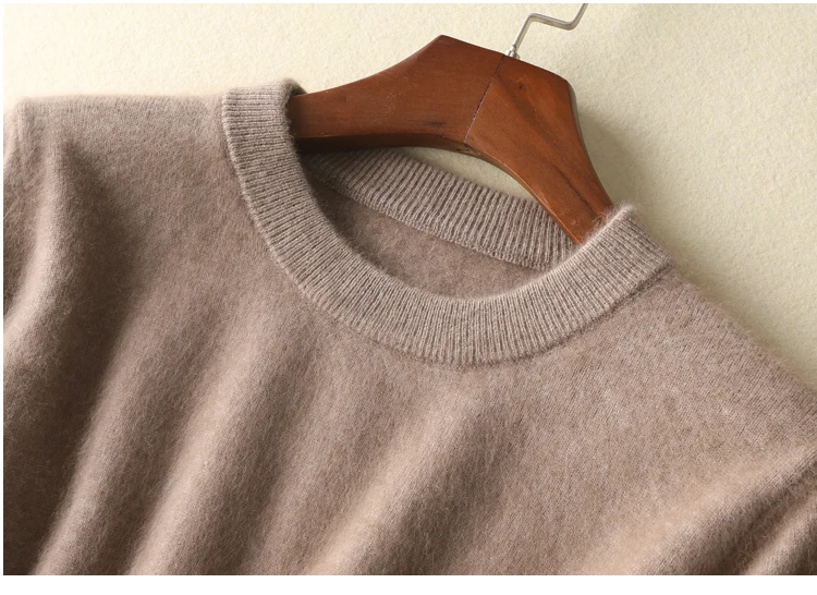 Men's 100% pure Mink Cashmere Sweater O-Neck Pullovers Knit Large Size Mink Sweater Winter New Tops Long Sleeve High-End Jumpers