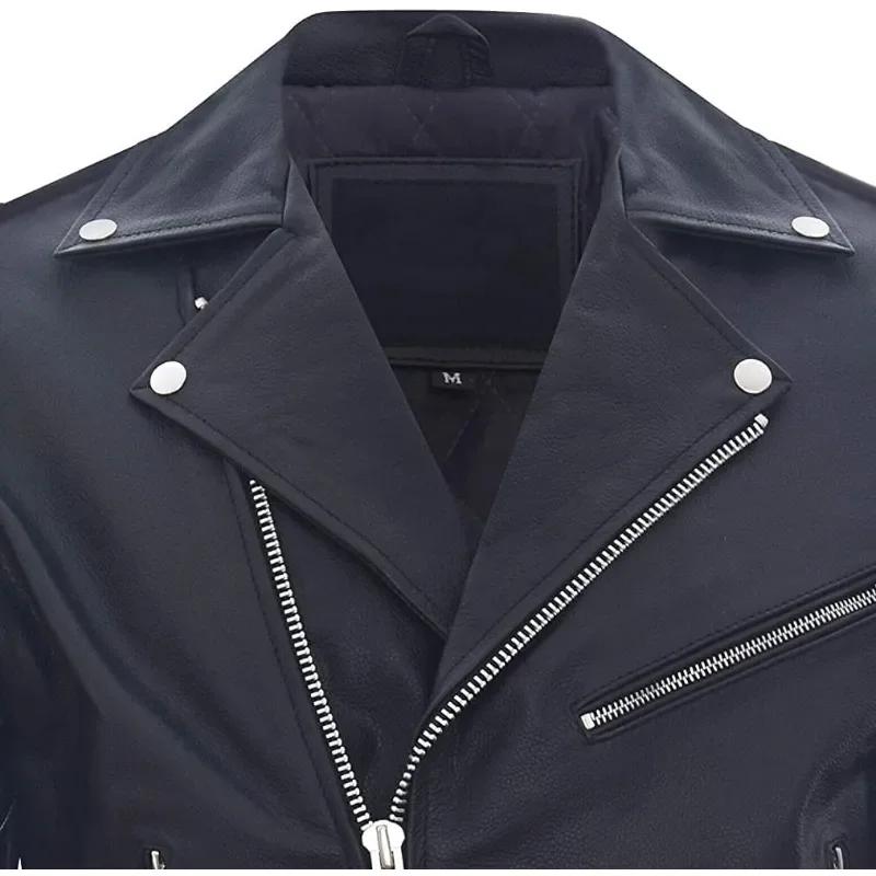Men Leather Jacket -imitation Lambskin Winter Vintage Motorcycle Biker Jacket, Moto Riding & Racing Jacket