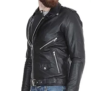 Men Leather Jacket -imitation Lambskin Winter Vintage Motorcycle Biker Jacket, Moto Riding & Racing Jacket