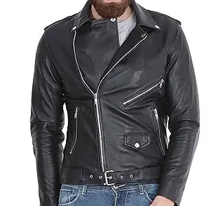 Men Leather Jacket -imitation Lambskin Winter Vintage Motorcycle Biker Jacket, Moto Riding & Racing Jacket