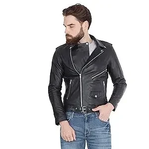 Men Leather Jacket -imitation Lambskin Winter Vintage Motorcycle Biker Jacket, Moto Riding & Racing Jacket