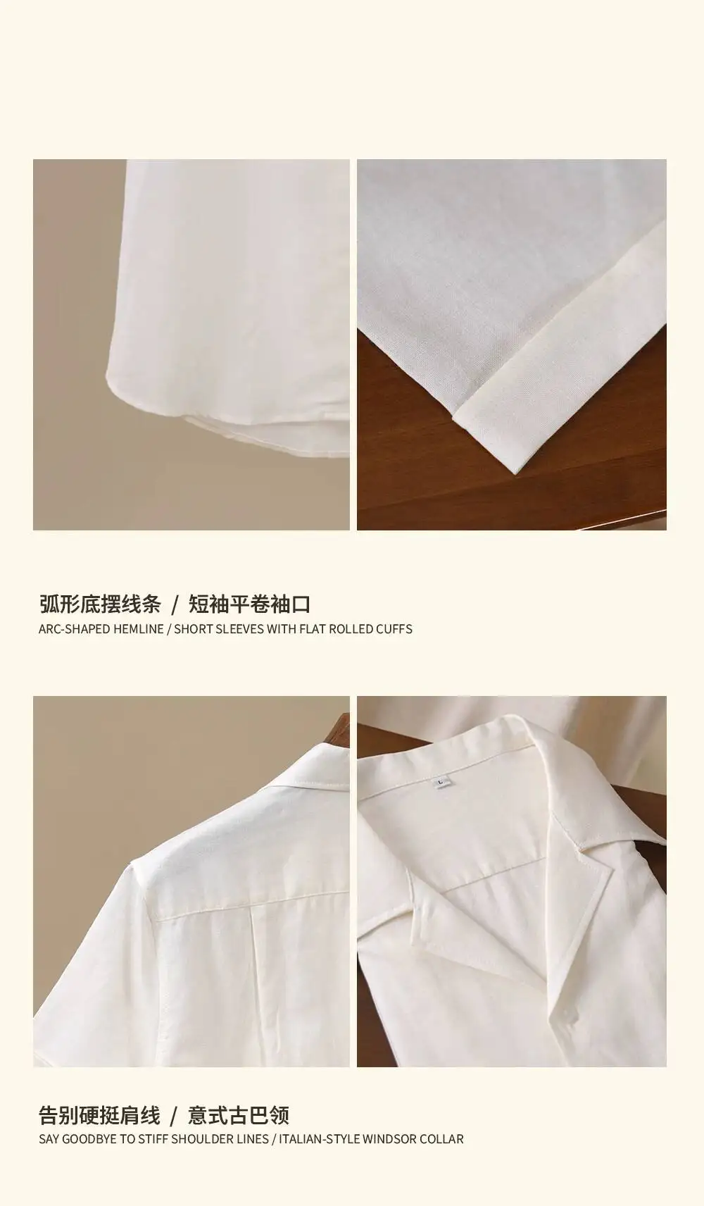 Wedding Shirt Men Linen Blend Breathable Ramie Shirt Men Short Sleeved Solid Color Cuban Collar Shirt Camisa Masculina Social