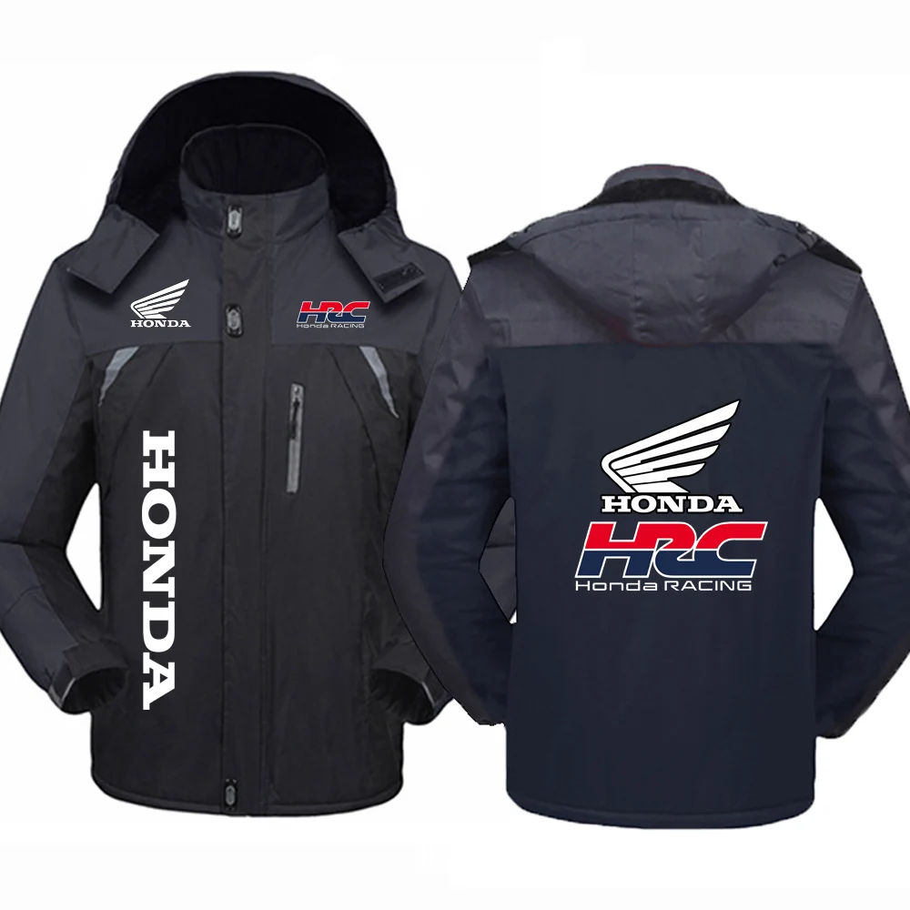 2025 Trendy Versatile Coat Autumn And Winter Thicken Windproof Hoodies Man's Honda racing Print Slim Sweatshirts Jacket