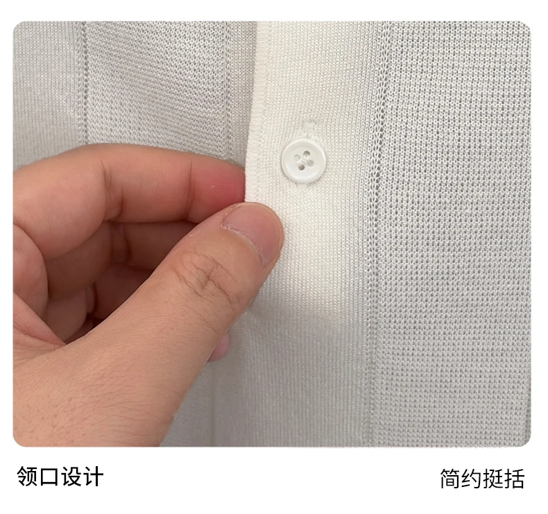 Good Lyocell 59.4% Knit Polo Men 2026 Summer Trendy Breathable Knitwear Short Sleeve Tops Turn Down Collar Linen Knitting Shirt