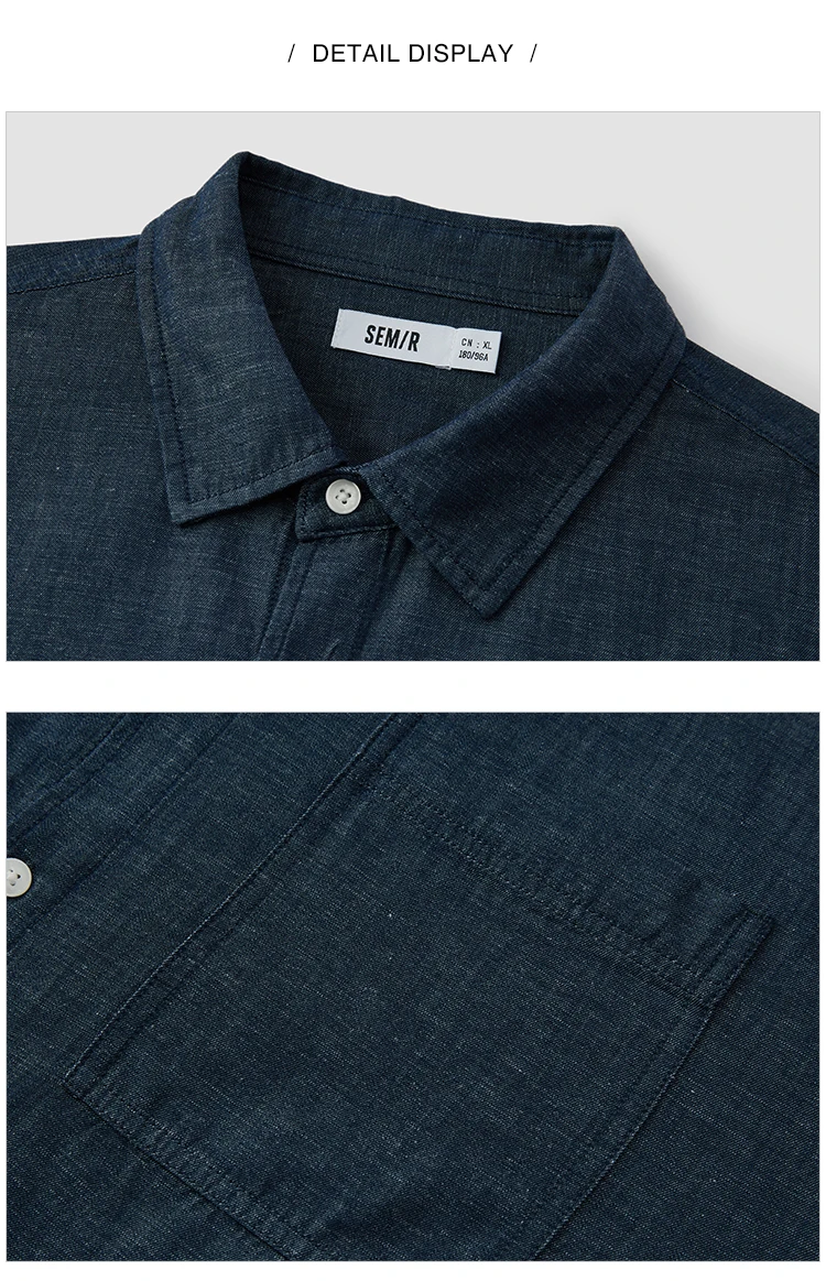 Semir Long Sleeve Shirt Men Cotton and Linen Shirt Coat 2025 New Summer Style Top for Commuting and Leisure