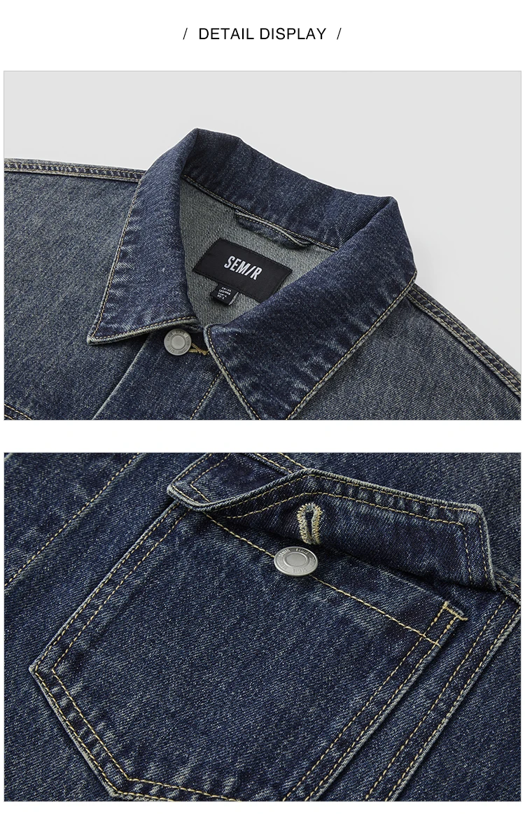 Semir Retro Jacket Unisex 2026 Spring Denim Loose Lapel Casual Versatile Fashion Comfortable Daily Wear Outerwear