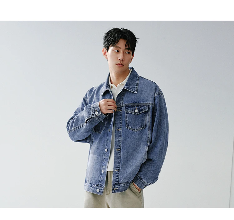 Semir Retro Jacket Unisex 2026 Spring Denim Loose Lapel Casual Versatile Fashion Comfortable Daily Wear Outerwear
