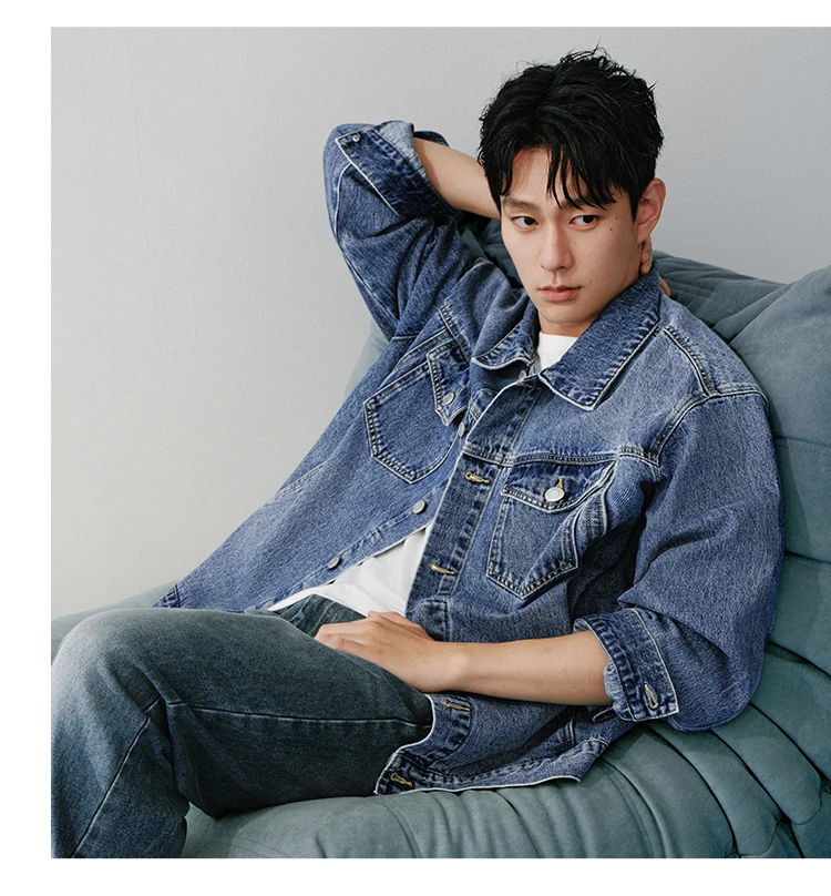 Semir Retro Jacket Unisex 2026 Spring Denim Loose Lapel Casual Versatile Fashion Comfortable Daily Wear Outerwear