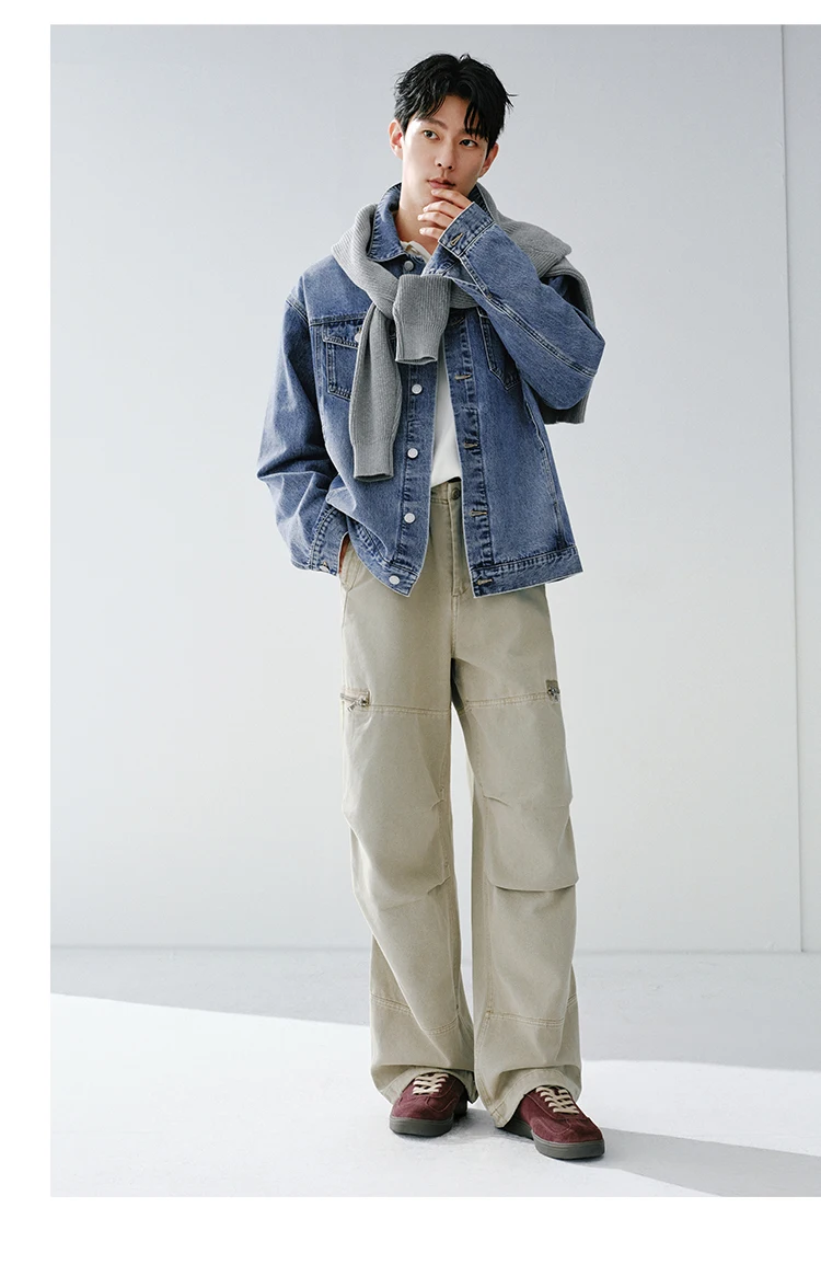 Semir Retro Jacket Unisex 2026 Spring Denim Loose Lapel Casual Versatile Fashion Comfortable Daily Wear Outerwear