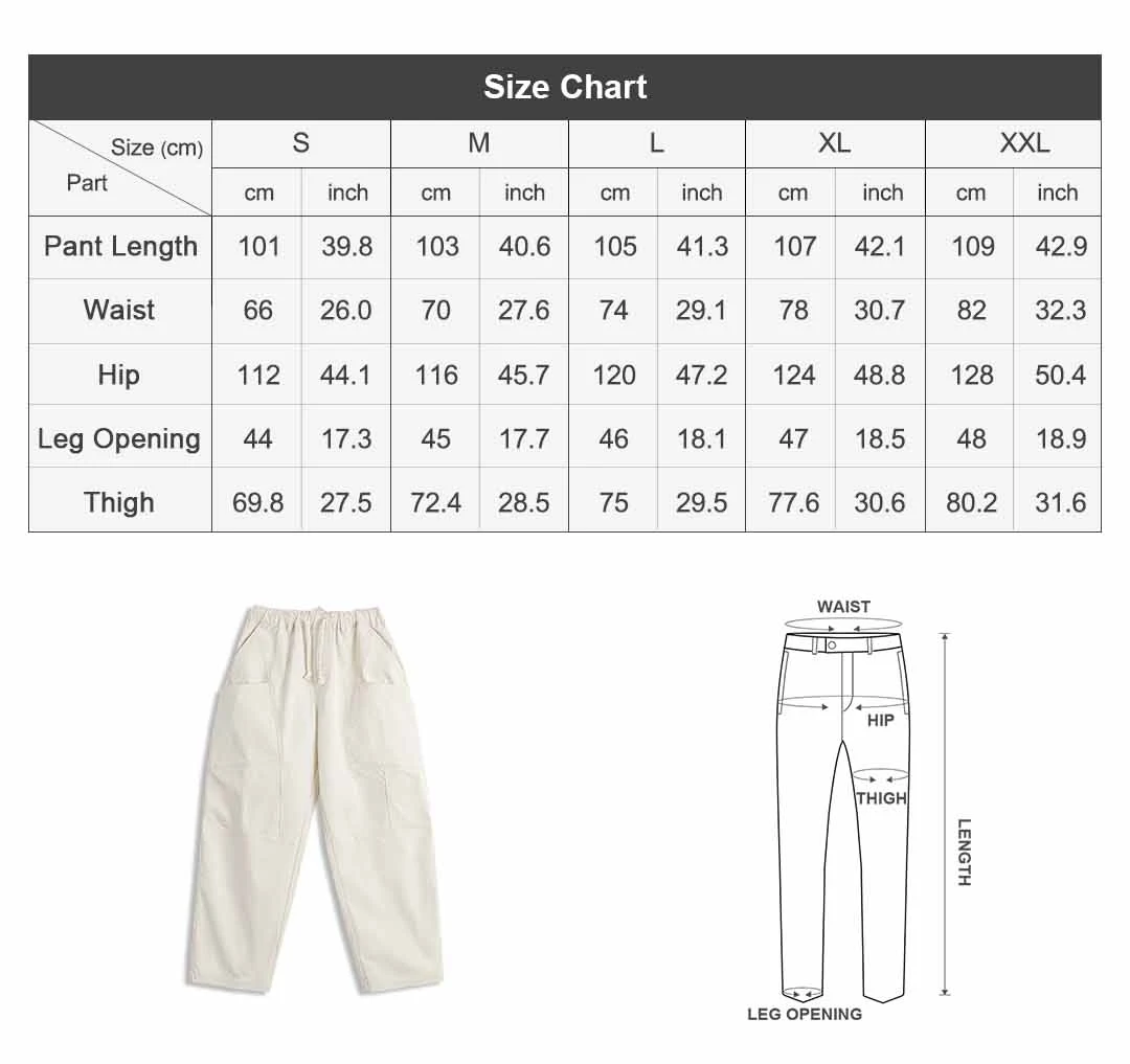 Maden Men‘s Vintage Patchwork Pants White Wide Leg Trousers Drawstring Elastic Waist Loose Fit Casual Pants for Spring Autumn