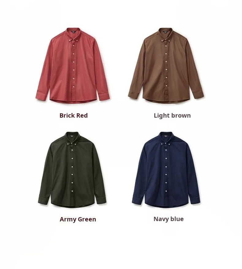 Maden Men's Casual Long Sleeve Shirt Autumn Thin Lightweight Cotton Brushed Fabric Jacket Outerwear Comfortable Everyday Wear